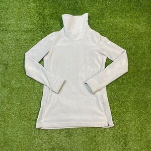 Nike Women’s Gray Fleece Funnel Neck Thermal Athletic Zip Side Pullover Size S